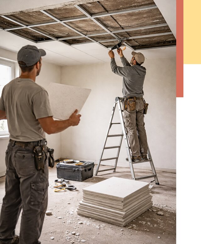 Замена плит подвесного потолка в Шелехове от 1875 руб. быстро и недорого | ОТДЕЛОЧНИК-Шлх