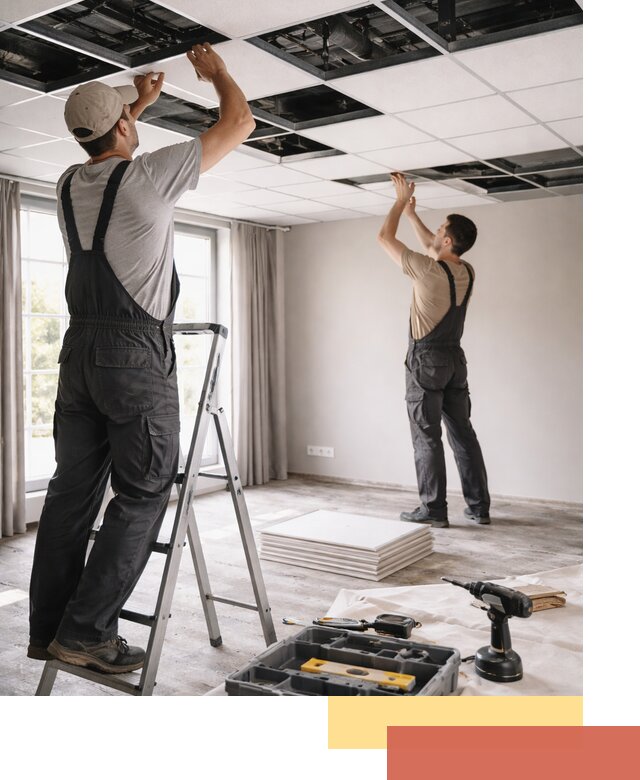 Замена плит подвесного потолка в Шелехове быстро и качественно