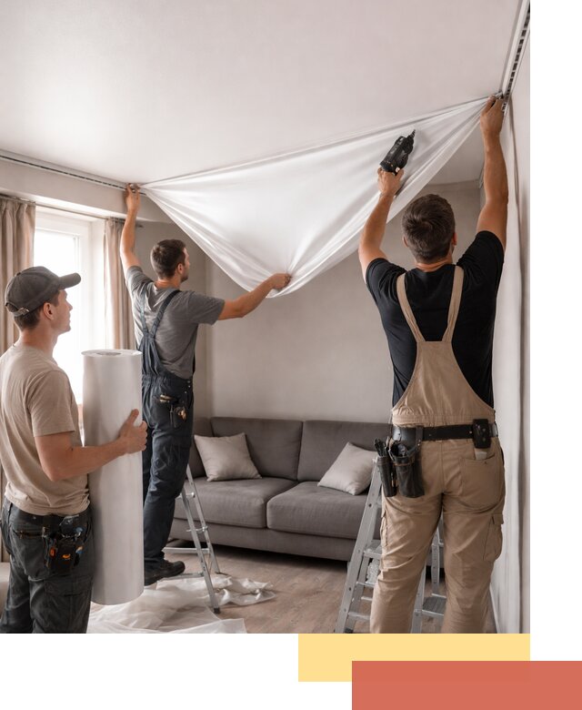 Монтаж сатинового натяжного потолка в Шелехове качественно и быстро