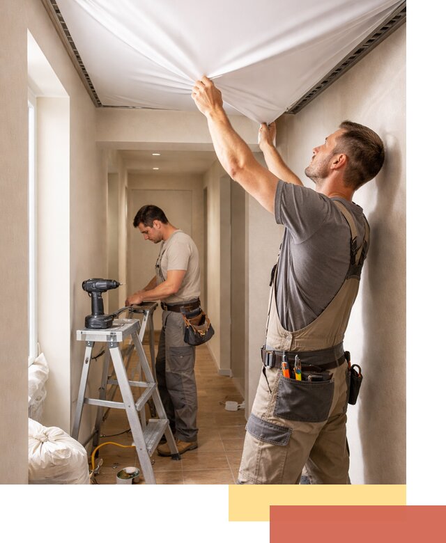 Монтаж натяжного потолка в прихожей в Шелехове