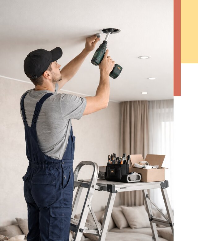 Установка и монтаж точечных светильников в натяжной потолок в Шелехове от 1929 руб. | ОТДЕЛОЧНИК-Шлх