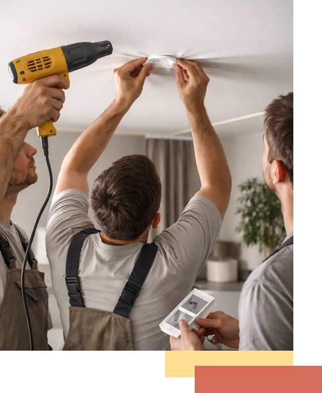 Ремонт прокола полотна натяжного потолка в Шелехове