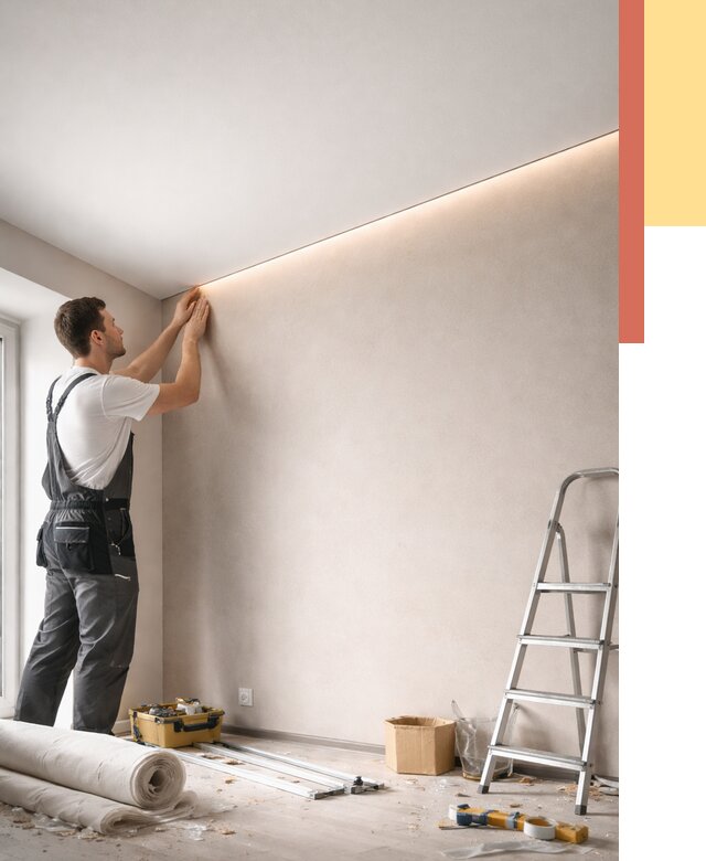 Теневые натяжные потолки в Шелехове от 8786 руб. под ключ | ОТДЕЛОЧНИК-Шлх