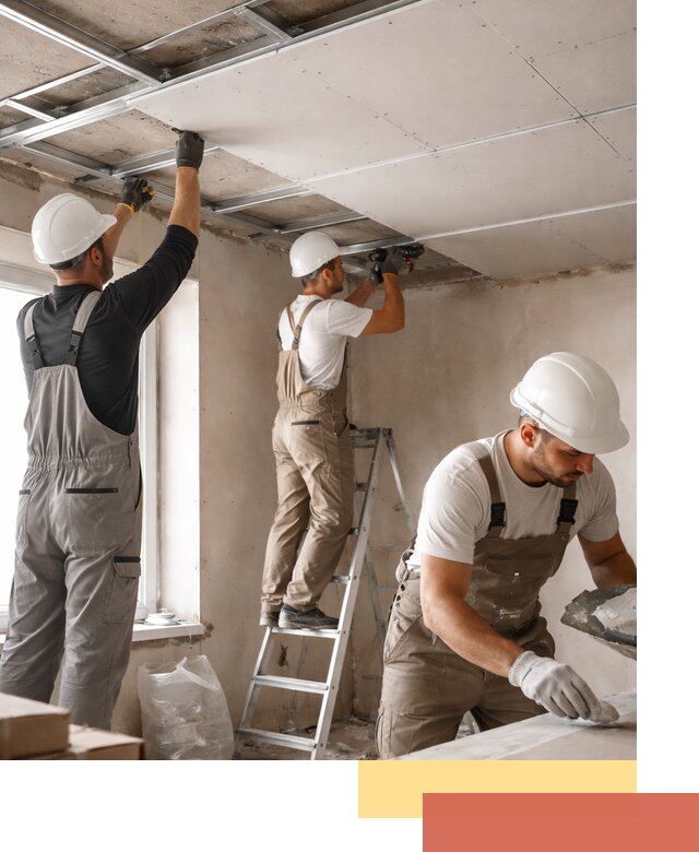 Одноуровневый потолок из гипсокартона в Шелехове — монтаж и отделка