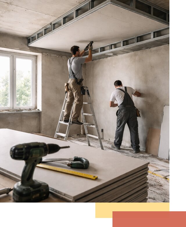 Двухуровневый потолок из гипсокартона в Шелехове