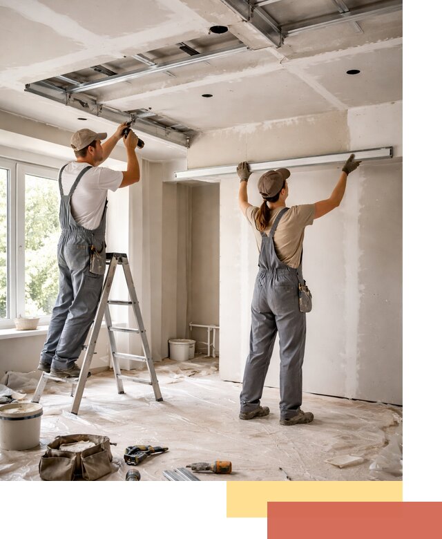 Монтаж многоуровневого потолка из гипсокартона в Шелехове