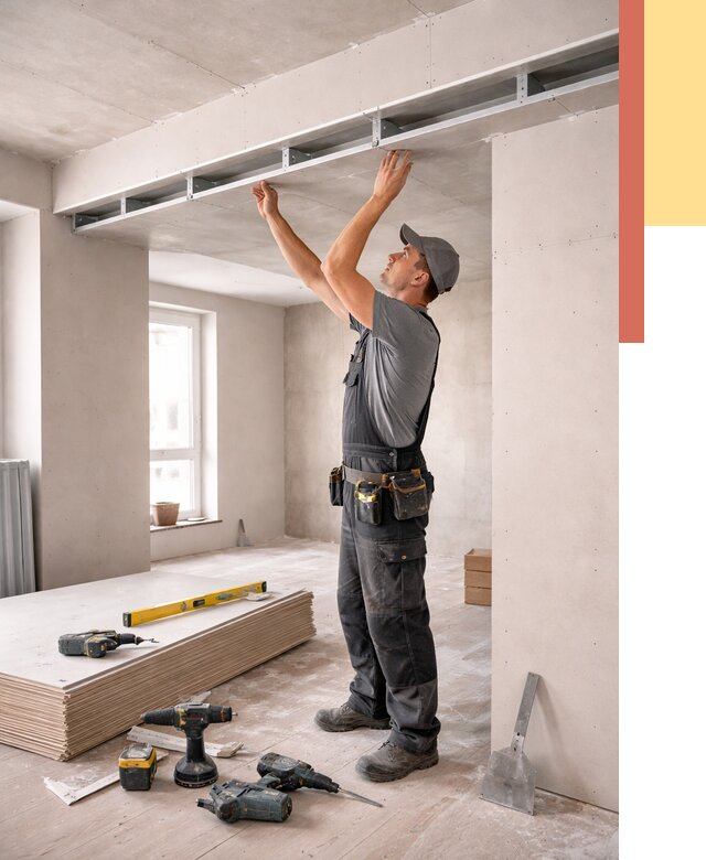 Потолок из гипсокартона с нишей в Шелехове от 1339 руб. под ключ | ОТДЕЛОЧНИК-Шлх