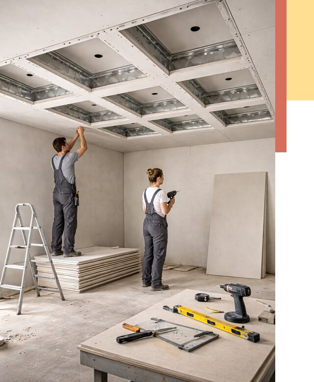 Кессонный потолок из гипсокартона в Шелехове от 1982 руб. — монтаж и под ключ | ОТДЕЛОЧНИК-Шлх