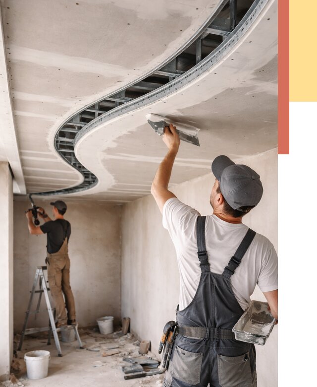 Криволинейный потолок из гипсокартона в Шелехове от 2250 руб./м2 | ОТДЕЛОЧНИК-Шлх