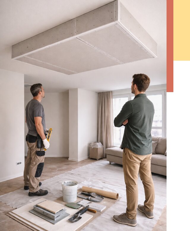 Короб на потолке из гипсокартона в Шелехове от 2357 руб. — монтаж и услуги под ключ | ОТДЕЛОЧНИК-Шлх