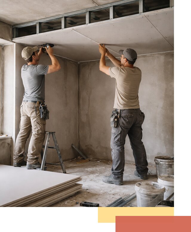 Короб из гипсокартона на потолке под ключ в Шелехове