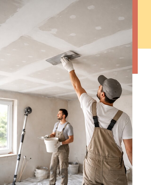 Шпаклевка потолка из гипсокартона в Шелехове от 3429 руб./м2 — услуги под ключ | ОТДЕЛОЧНИК-Шлх