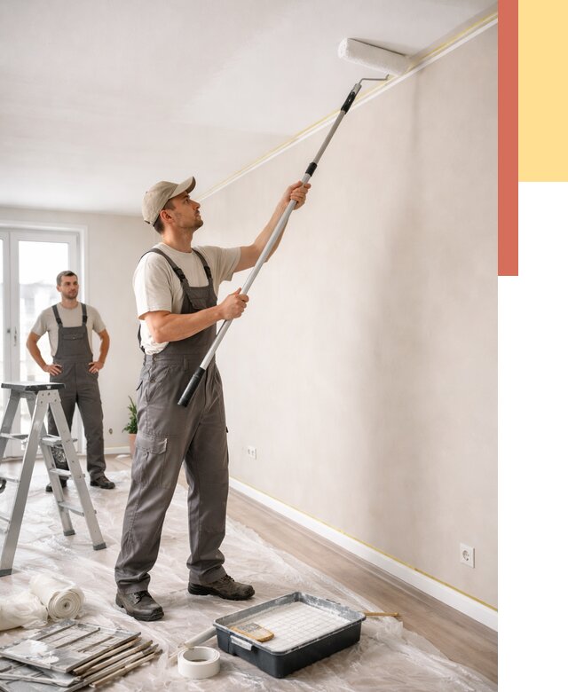 Покраска потолка из гипсокартона в Шелехове от 4822 руб./м2 — услуги под ключ | ОТДЕЛОЧНИК-Шлх