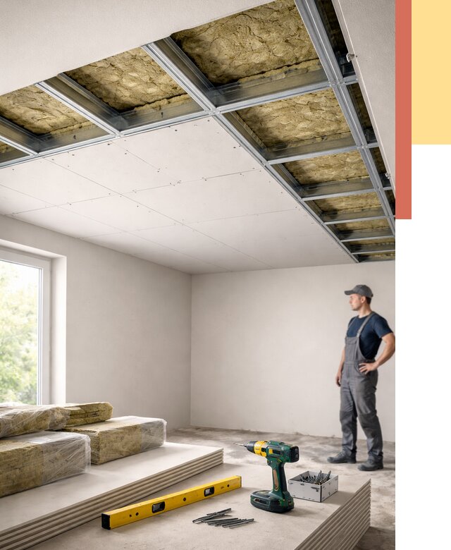 Звукоизоляция потолка ГКЛ в Шелехове от 1018 руб. — монтаж под ключ | ОТДЕЛОЧНИК-Шлх