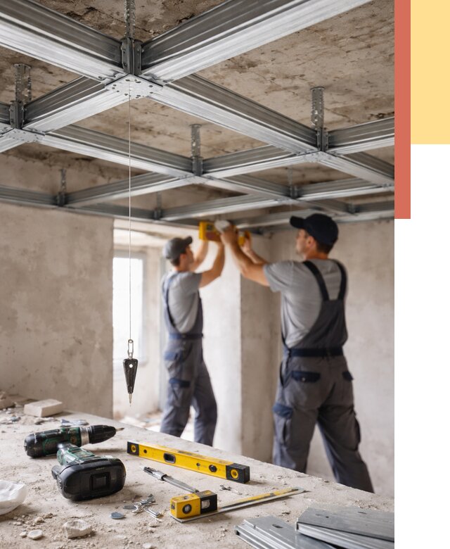 Монтаж каркаса потолка из профиля в Шелехове от 4822 руб. — услуги ОТДЕЛОЧНИК-Шлх