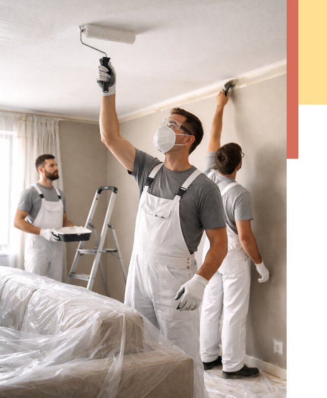 Покраска потолка водоэмельсионной краской в Шелехове от 2357 руб/м² — услуги под ключ | ОТДЕЛОЧНИК-Шлх